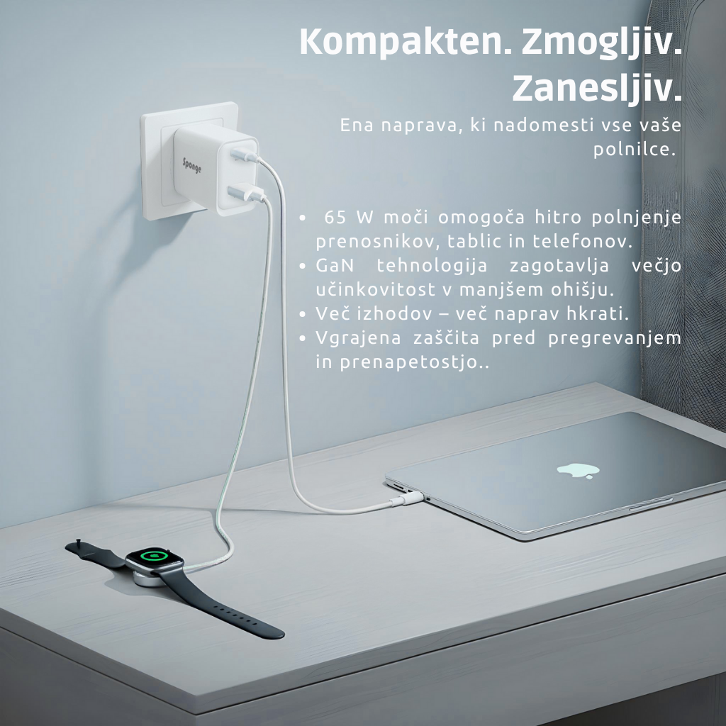 SPONGE Polnilec C1 22,5 W GaN