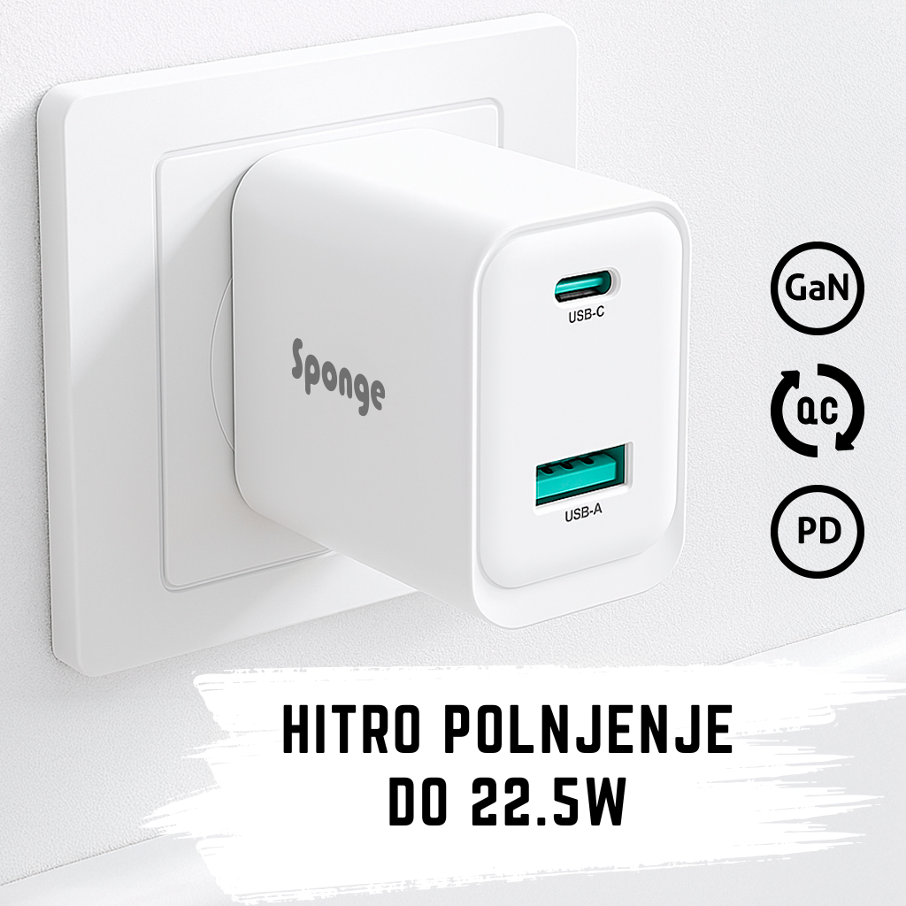 SPONGE Polnilec C1 22,5 W GaN