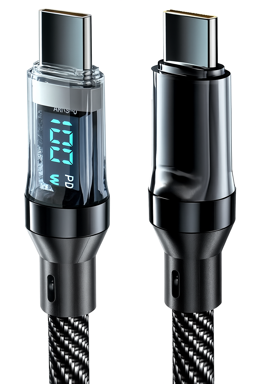 USB C na USB C kabel za hitro polnjenje z LED zaslonom 120 W, dolžina 2m