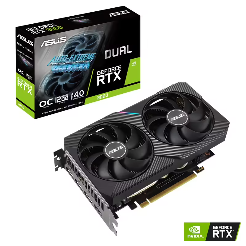 ASUS Dual GeForce RTX 3060 V2 OC | 12GB | GDDR6 | RGB | HDMI 3XDisplayport | 90YV0GB2-M0NA10 | Gaming Grafična Kartica